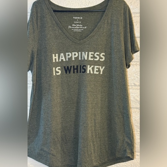 Torrid Olive Green V-Neck Classic Fit Tee - Picture 1 of 3